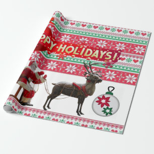 Papel de regalo de Navidad Trineo de Santa