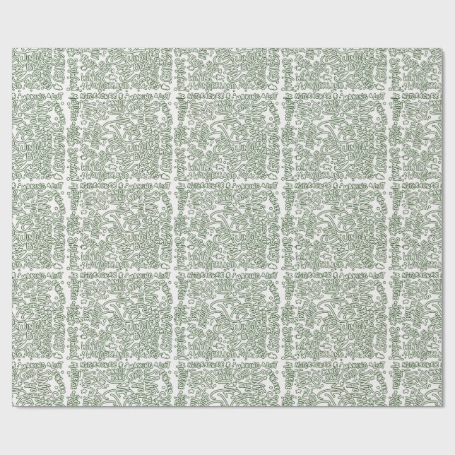 Papel de regalo de Navidad verde (Superficie plana)
