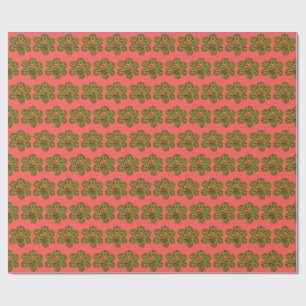 Papel de regalo de Navidad verde Boricua Sun
