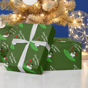 Papel de regalo de Navidad verde personalizado par
