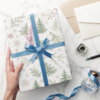 Papel de regalo de Navidad verde salvia