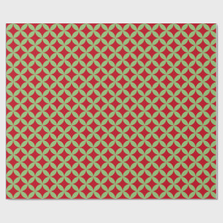Papel de regalo de Navidad verde y rojo festivo