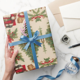 Papel de regalo de Navidad vintage