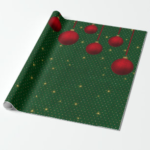 Papel de regalo de Navidad vintage rojo, verde y d