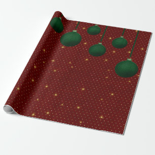 Papel de regalo de Navidad vintage rojo, verde y d