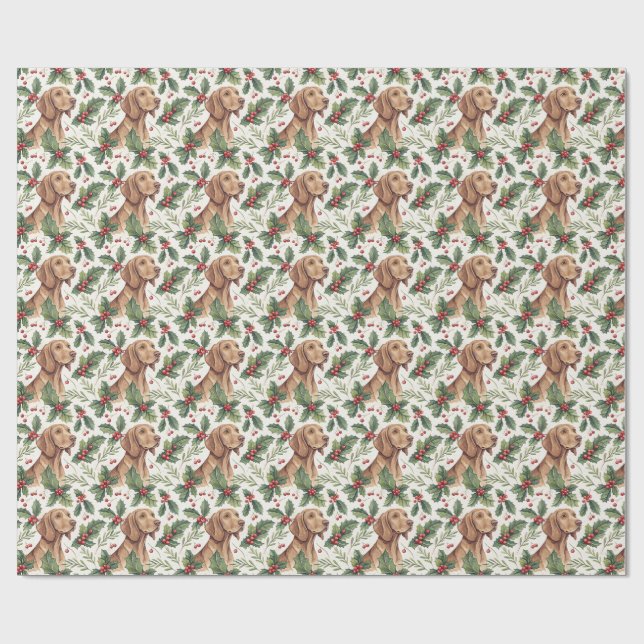Papel de regalo de Navidad Vizsla (Superficie plana)