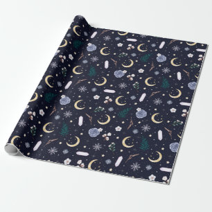 Papel de regalo de Navidad Yule Bruja Oscura