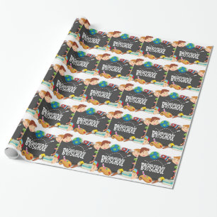 Papel De Regalo De nuevo a tema de la escuela con el muchacho y