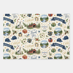 Papel de regalo de ocasión festiva de Fryeburg Mai