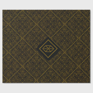 Papel de regalo de oro lujoso andaluz – Geométrico