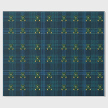 Papel de regalo de osito de felpa a cuadros azules