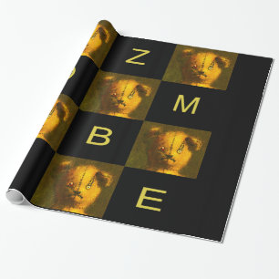 Papel de regalo de osito zombie