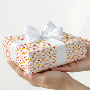 Papel de regalo de otoño agradecido