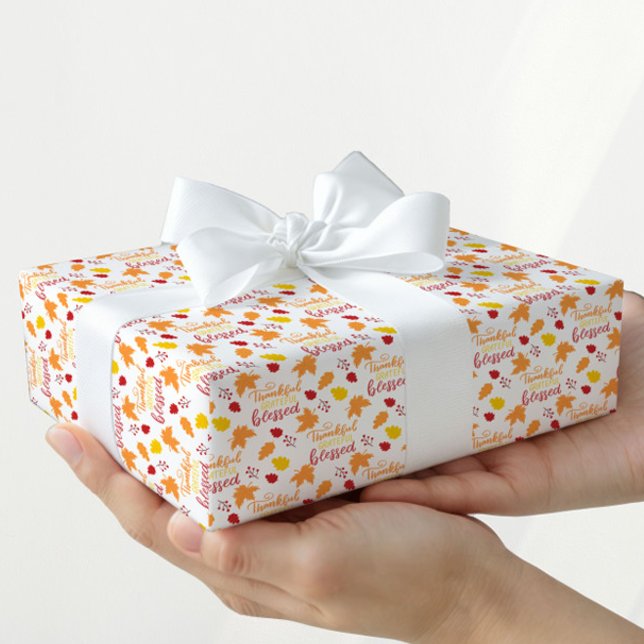 Papel de regalo de otoño agradecido (Subido por el creador)