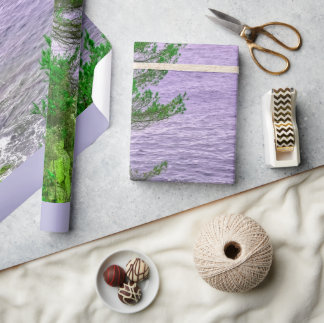 Papel de regalo de paisaje soñador