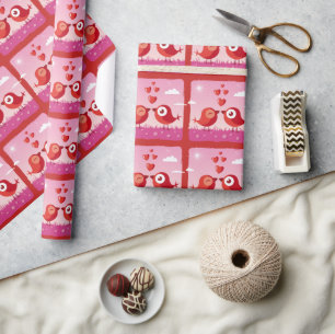 Papel de Regalo de Pájaros de Amor