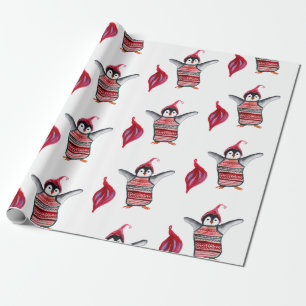 Papel de regalo de pájaros pingüinos
