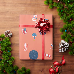 Papel de regalo de paletas patrióticas y banderas