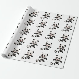 Papel de regalo de Panda de Fútbol