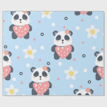 Papel de regalo de panda lindo, envoltorio de rega