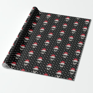 Papel de regalo de Papá Noel calavera