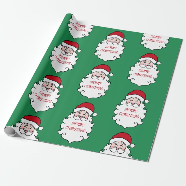 Papel de regalo de Papá Noel Feliz Navidad (Desenrollado)