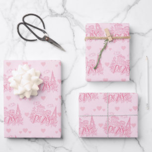 Papel de regalo de París, envoltorio de regalo de 