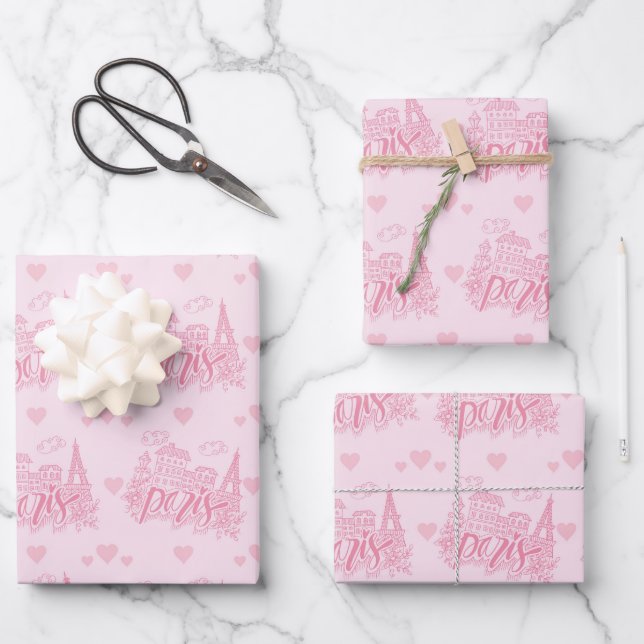 Papel de regalo de París, envoltorio de regalo de  (Anverso)