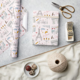 Papel de regalo de París, envoltorio de regalo de 