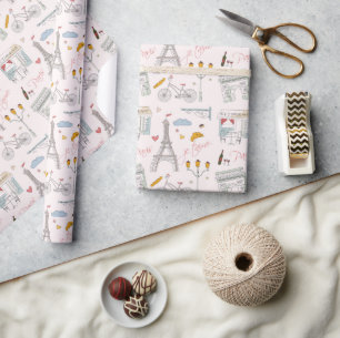 Papel de regalo de París, envoltorio de regalo de 
