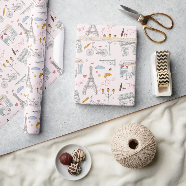 Papel de regalo de París, envoltorio de regalo de  (Artesanía)
