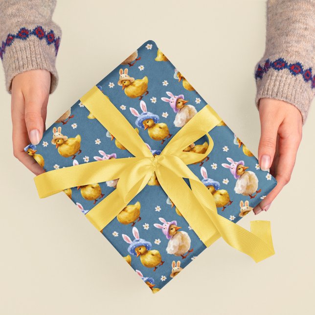 Papel de regalo de Pascua con patrón de pollitos (Subido por el creador)