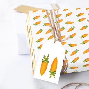 Papel de regalo de Pascua con patrón de zanahoria