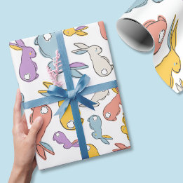 Papel de regalo de Pascua de conejito pastel dibuj