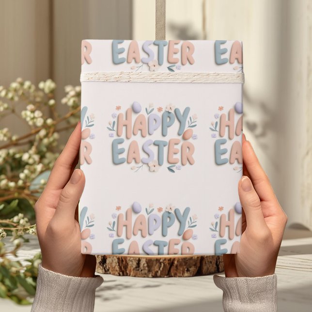 Papel de regalo de Pascua Feliz Pastel (Subido por el creador)