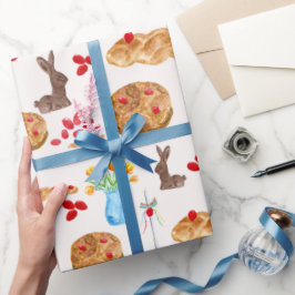 Papel de regalo de Pascua griega acuarela