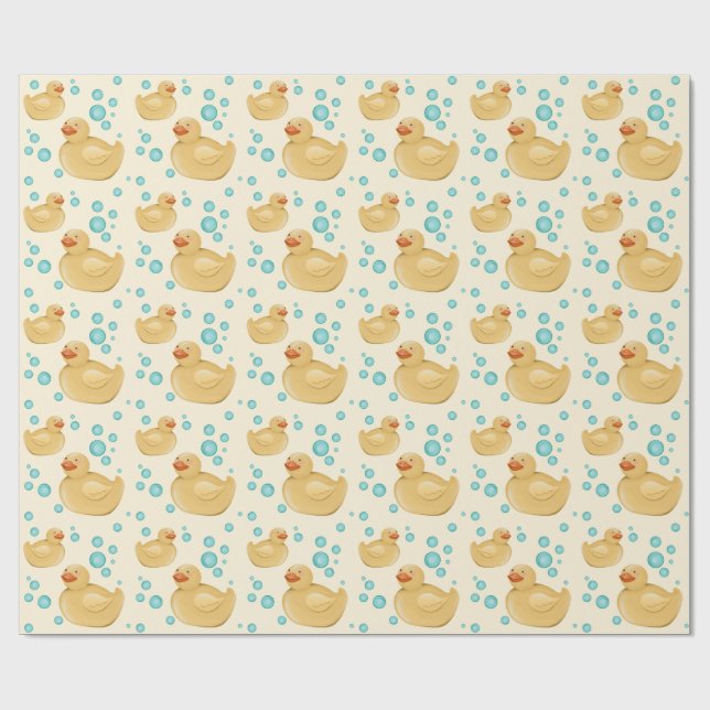 Papel de regalo de patito de goma amarillo lindo (Superficie plana)