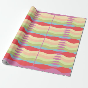 Papel de regalo de patrón curvo brillante