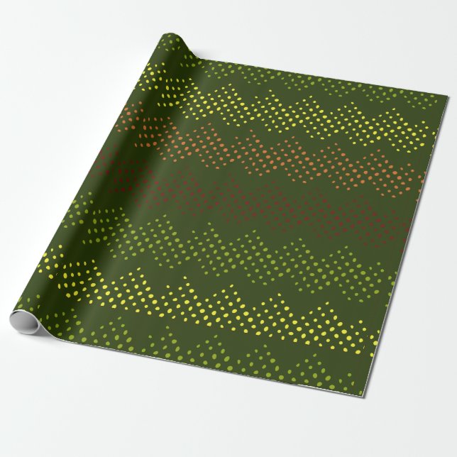 Papel de regalo de patrón de puntos verdes (Desenrollado)