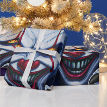 Papel de regalo de payaso aterrador