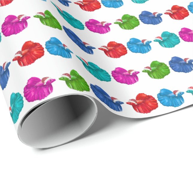 Papel de regalo de Peces Betta Santa (Esquina del rollo)