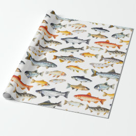 Papel de regalo de peces de agua dulce