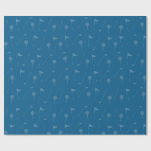 Papel de regalo de pelota de golf gris azul