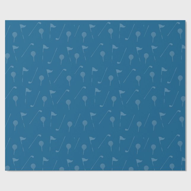Papel de regalo de pelota de golf gris azul (Superficie plana)