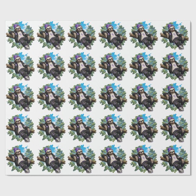 Papel de regalo de perezoso relajado (Superficie plana)