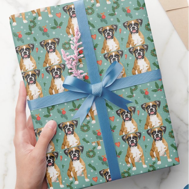 Papel de regalo de perro boxer (Subido por el creador)