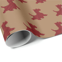 Papel de regalo de perro Scottie a cuadros Scotty