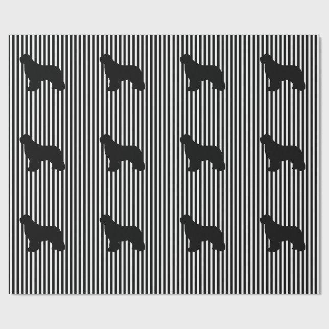 Papel de regalo de perro Terranova multi negro (Superficie plana)