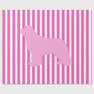 Papel de regalo de perro Terranova rosa