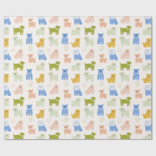 Papel de regalo de perros de crayones coloridos li